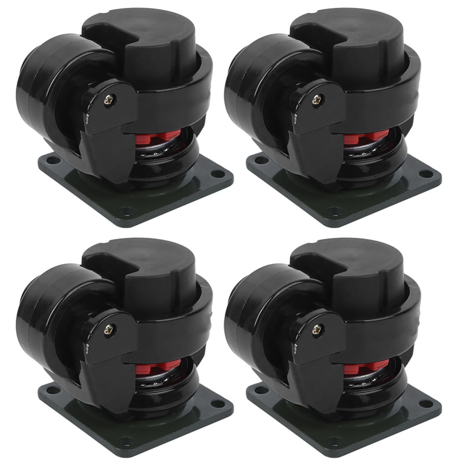 Ruedas Giratorias con Ajuste de Nivel 50mm, 4 Piezas, Nylon de Alta Resistencia, Carga 500kg, Ruedas Industriales para Máquinas, Mesas de Trabajo Móviles, Equipo Pesado
