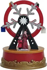 Roda-gigante Christmas Village, 8 músicas e luz LED Snow Village, edifícios colecionáveis para decoração interna de casa, presente festivo