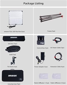 Aputure Amaran Foldable Flexible LED Light Panel Splash-Proof for Video Studio Photography Lighting (amaran F22c)