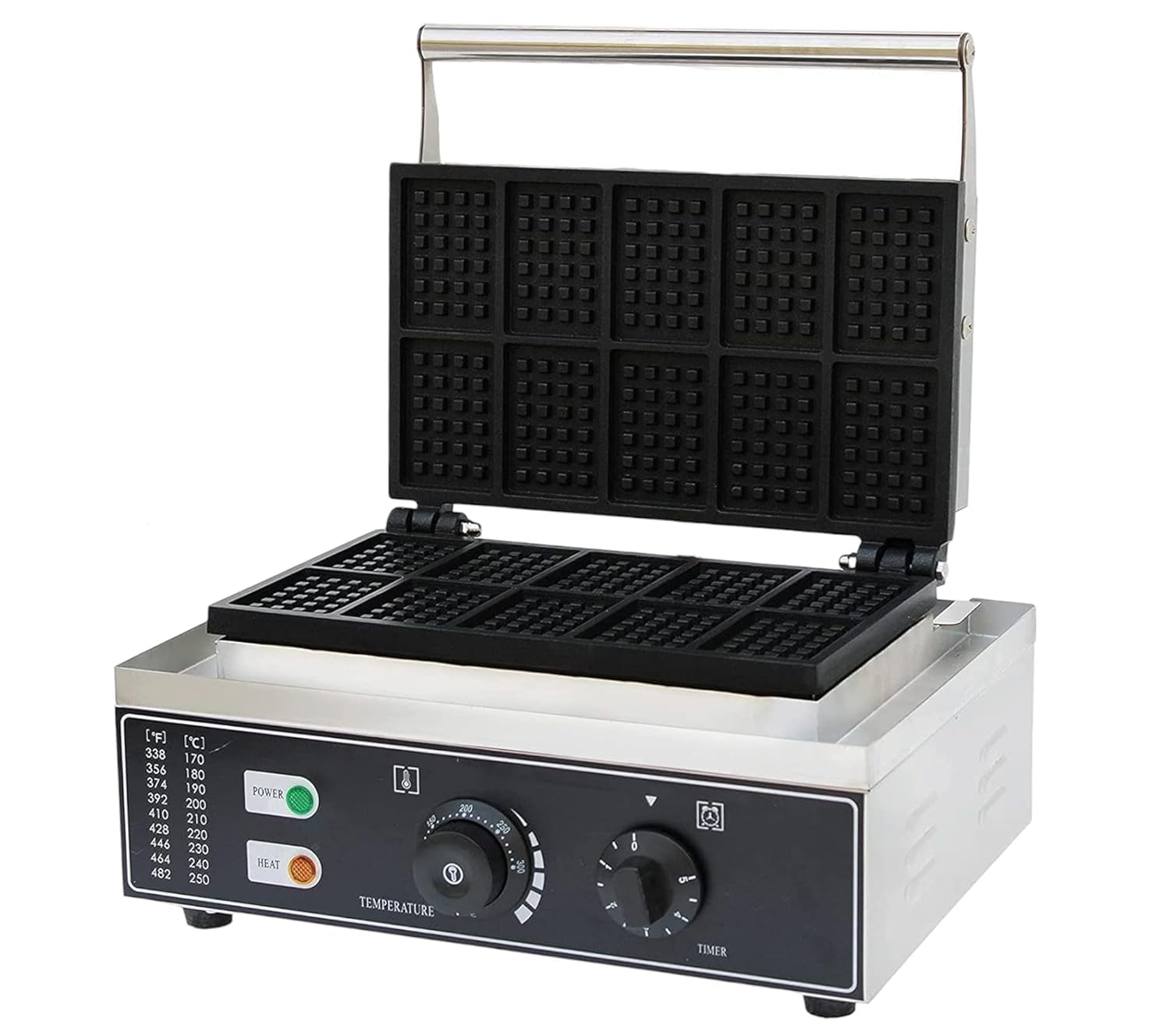 Commercial Waffle Maker, Stainless Steel, Temperature and Timer Control, Non-Stick Surface, 220V-image-36