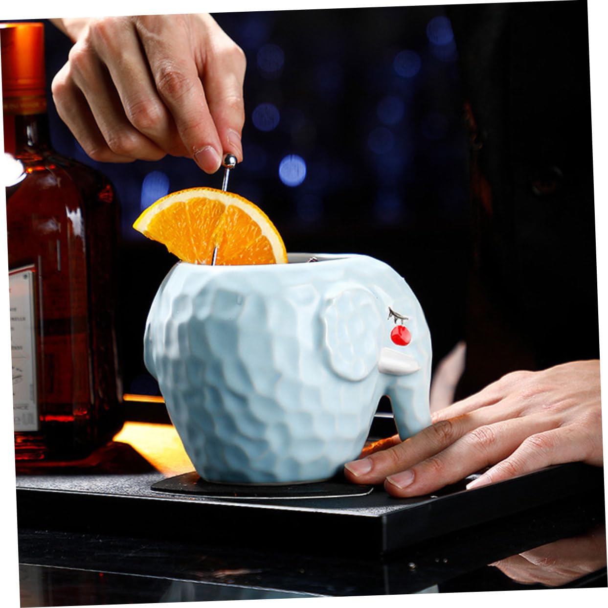 SHOWERORO Bicchiere da Cocktail Tazza Elegante in Ceramica a Forma di Elefante Creativo e Confortevole per Bevande Speciali per Bar e Uso Domestico