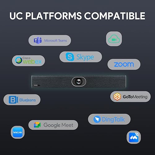 Miniatura 5 de Yealink UVC40-BYOD - Cámara de videoconferencia USB 4K 60FPS, certificado Teams Zoom, cámara web gran angular de 133° con 8 micrófonos y altavoces,