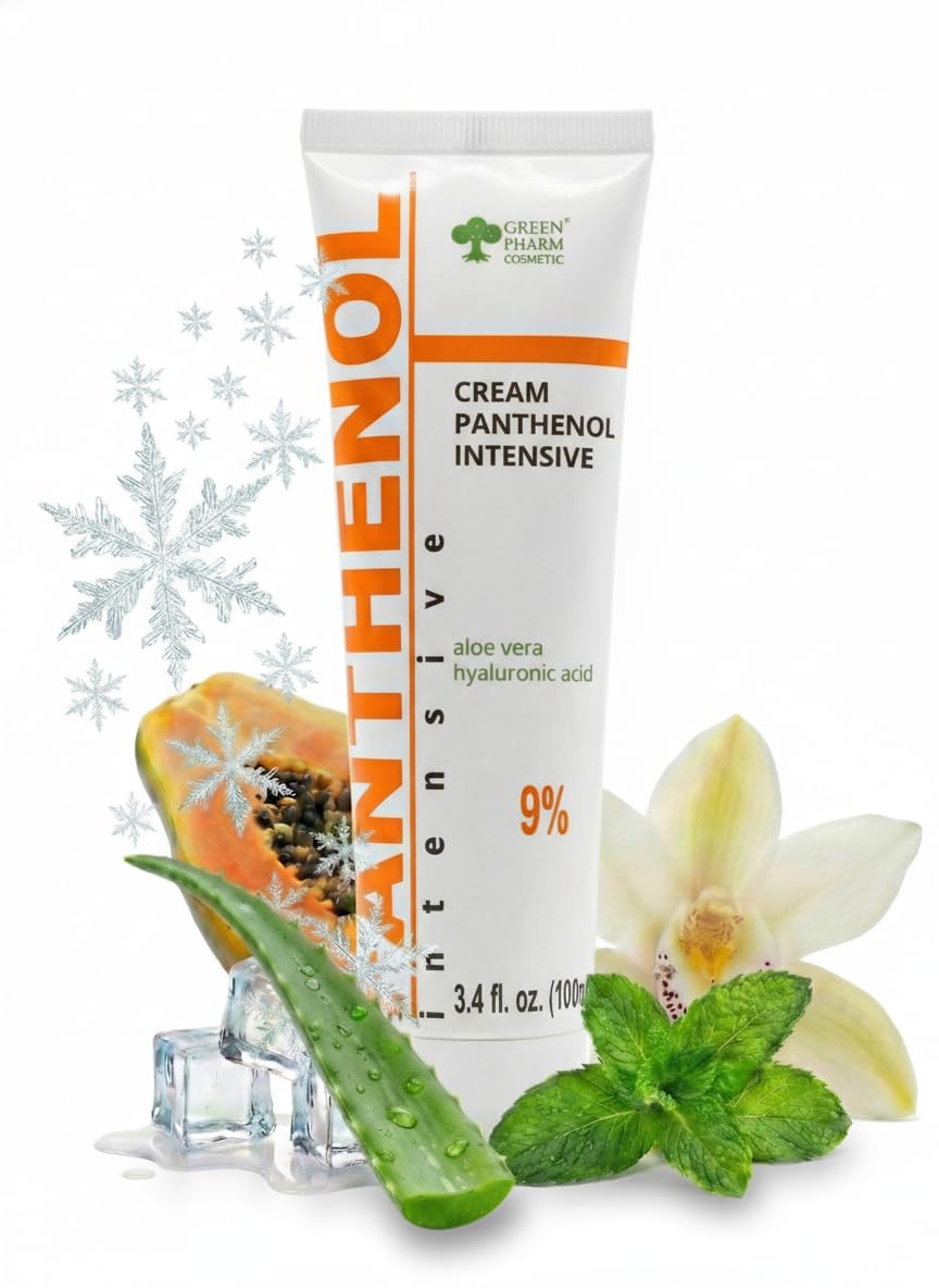 9% Intensive Panthenol Cream 3.4 Oz/ 100 Ml with Aloe Vera & Hyaluronic Acid | Deep Moisturizing, After Sun & Tattoo Care, Hair Transplant for All Skin Types (Cream, 100 Ml)