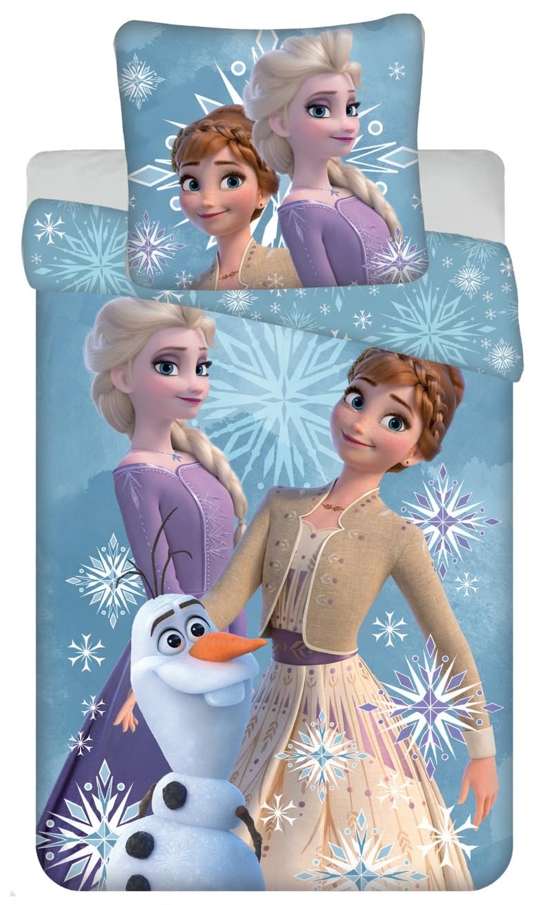 Disney Frozen Reversible Duvet Cover 135 x 200 cm + Pillowcase 80 x 80 cm