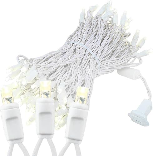 Miniatura 1 de Novelty Lights Juego de mini luces LED de Navidad de 100 luces, luces de cadena de luces para exteriores para boda, patio, blanco cálido, cable