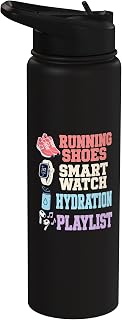 Running Shoes Smart Watch Hydration Playlist Fitness Stainless Steel Insulated Water Bottle