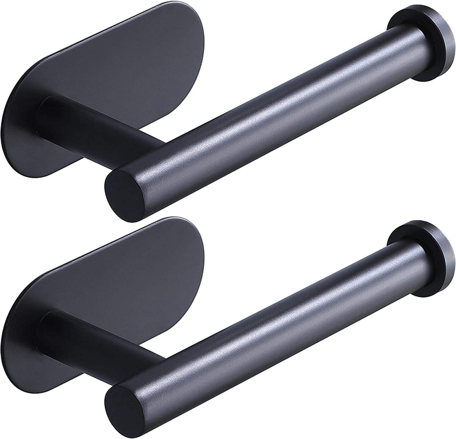 Toilet Paper Holder,Adhesive,Matt Black,Wall Mount,Toilet Paper Roll Holder,no Drilling,Bathroom/Rv/Washroom, SUS 304 Stainless Steel, Rustproof (Black, 1 Piece)