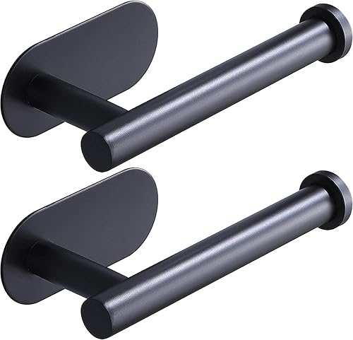 Miniatura 8 de Soporte de papel higiénico, níquel cepillado, montaje en pared, soporte adhesivo mejorado, sin taladrar, bañocaravanabaño, acero inoxidable SUS 304,