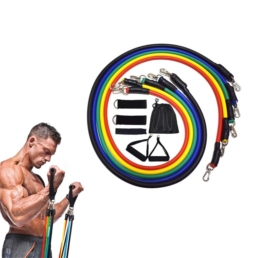 Bande di Resistenza, 5 Bande Elastiche con Differenti Resistenze, Set Elastici Fitness Pull Up Bande Resistenza per Esercizi Fitness Palestra Yoga Pilates, Fisioterapia