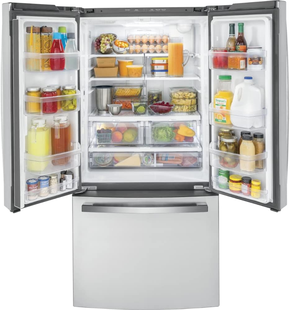 GE GWE19JYLFS 18.6 cu. ft. Counter Depth French Door Refrigerator in Fingerprint Resistant Stainless Steel