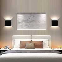 Vista 3 de Ralbay Black Modern LED Wall Sconce Lighting Fixtures Aluminum 10W Natural Light 4000k Up and Down Indoor Lighting for Living Room Bedroom Hallway