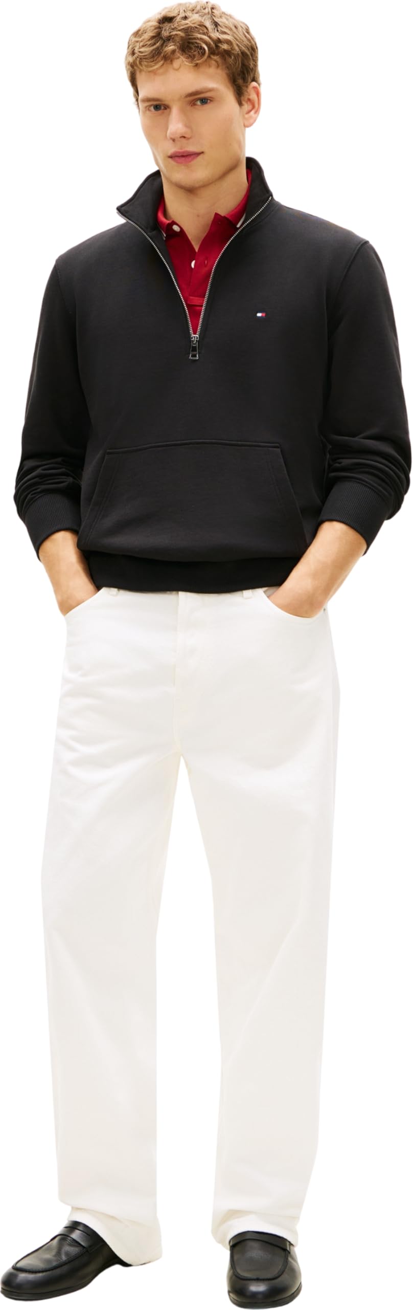 Tommy Hilfiger Herren Sweatshirt mit halbem Reißverschluss