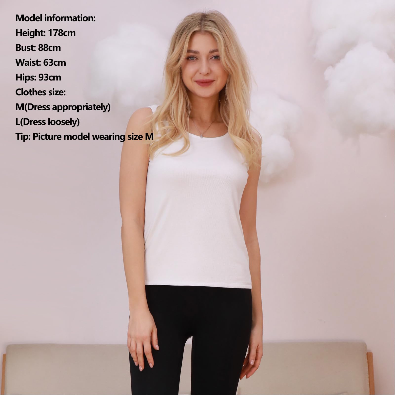 Thermo-Tanktop für Damen, lockere Passform, Übergröße, dick, warm, ärmellos, warm, mit Fleece gefüttert, Camis-Unterwäsche, Unterhemd