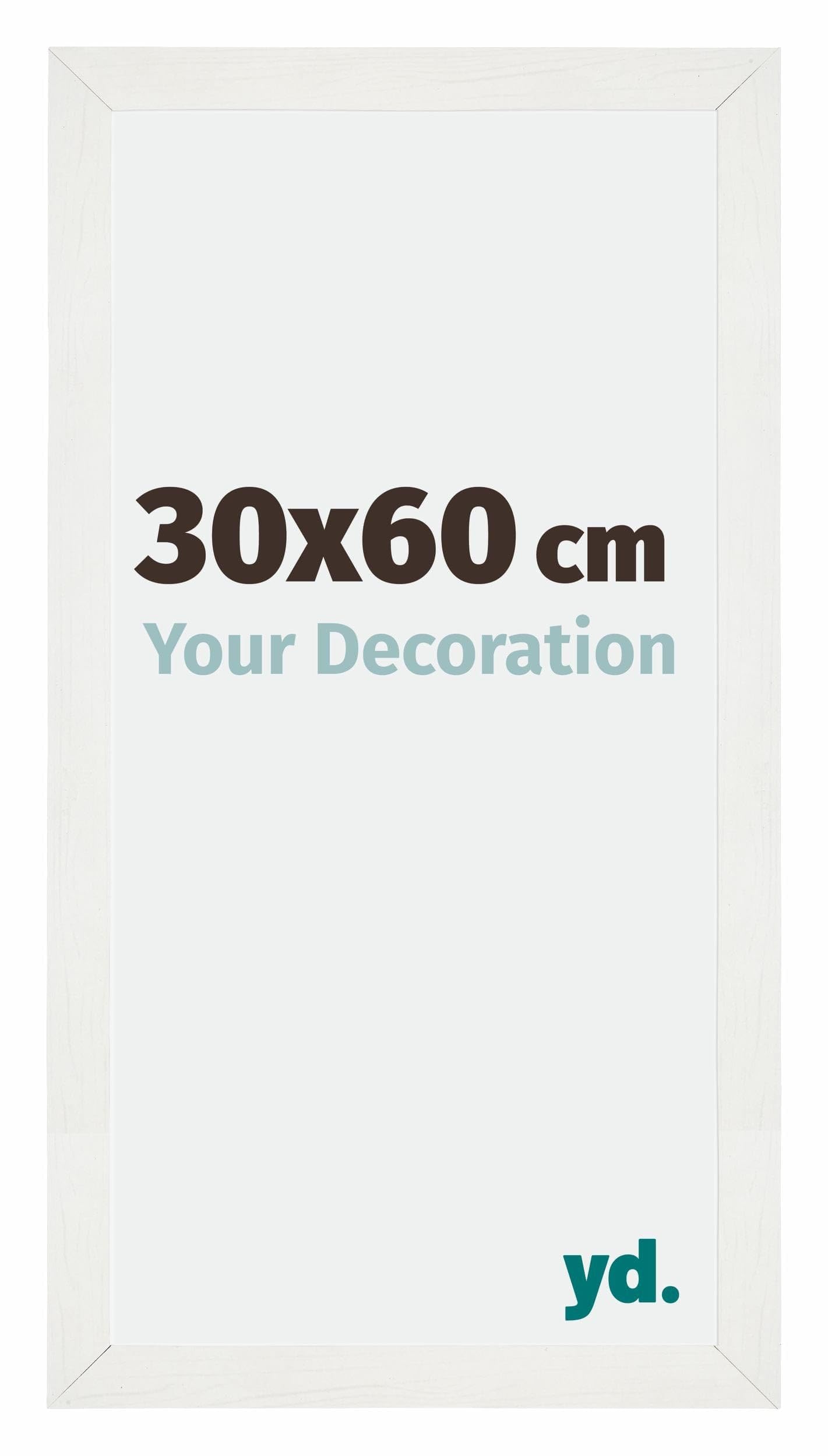Your Decoration - Picture Frame 30x60 cm - White Swept - Decorative Wall Frame in MDF with Antireflection - Frame 30x60 - Mura — image 1