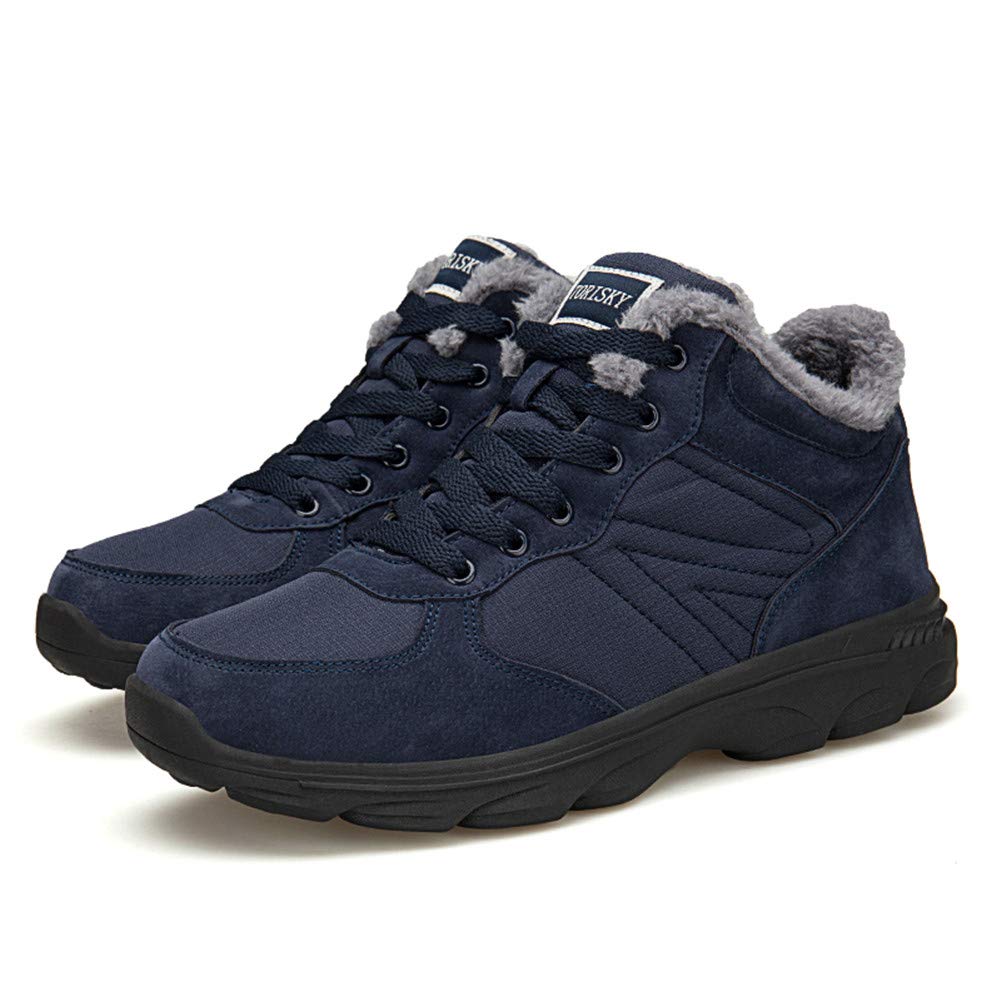 Axcone Stivali Uomo Donna Invernali Impermeabili Trekking Outdoor Caldo Cotone Scarpe Piatto Caviglia Stivaletti Neve - Rosso Marrone Blu Nero Grigio 36-48EU