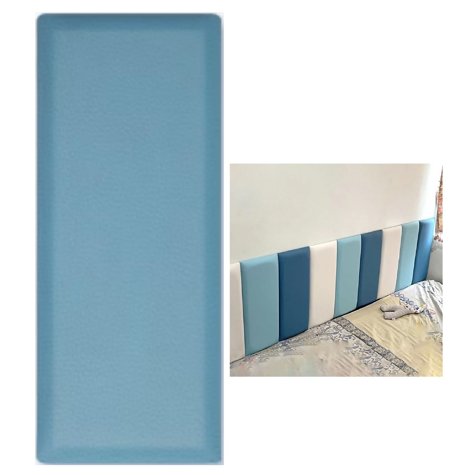 Adesivo da parete autoadesivo 3D anti-collisione, 3,2 cm di spessore per camera da letto dei bambini cuscino morbido, sfondo per la casa, tappetino impermeabile da parete (colore: blu scuro,