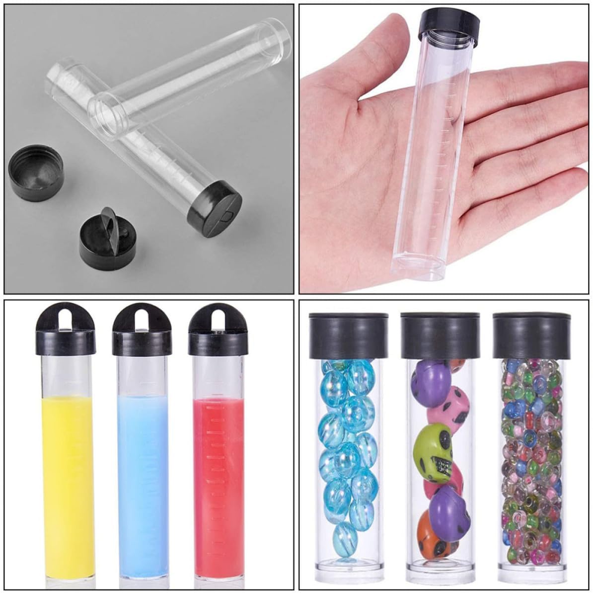30 Pack Plastic Beads Storage Tubes with Lids for Crafts