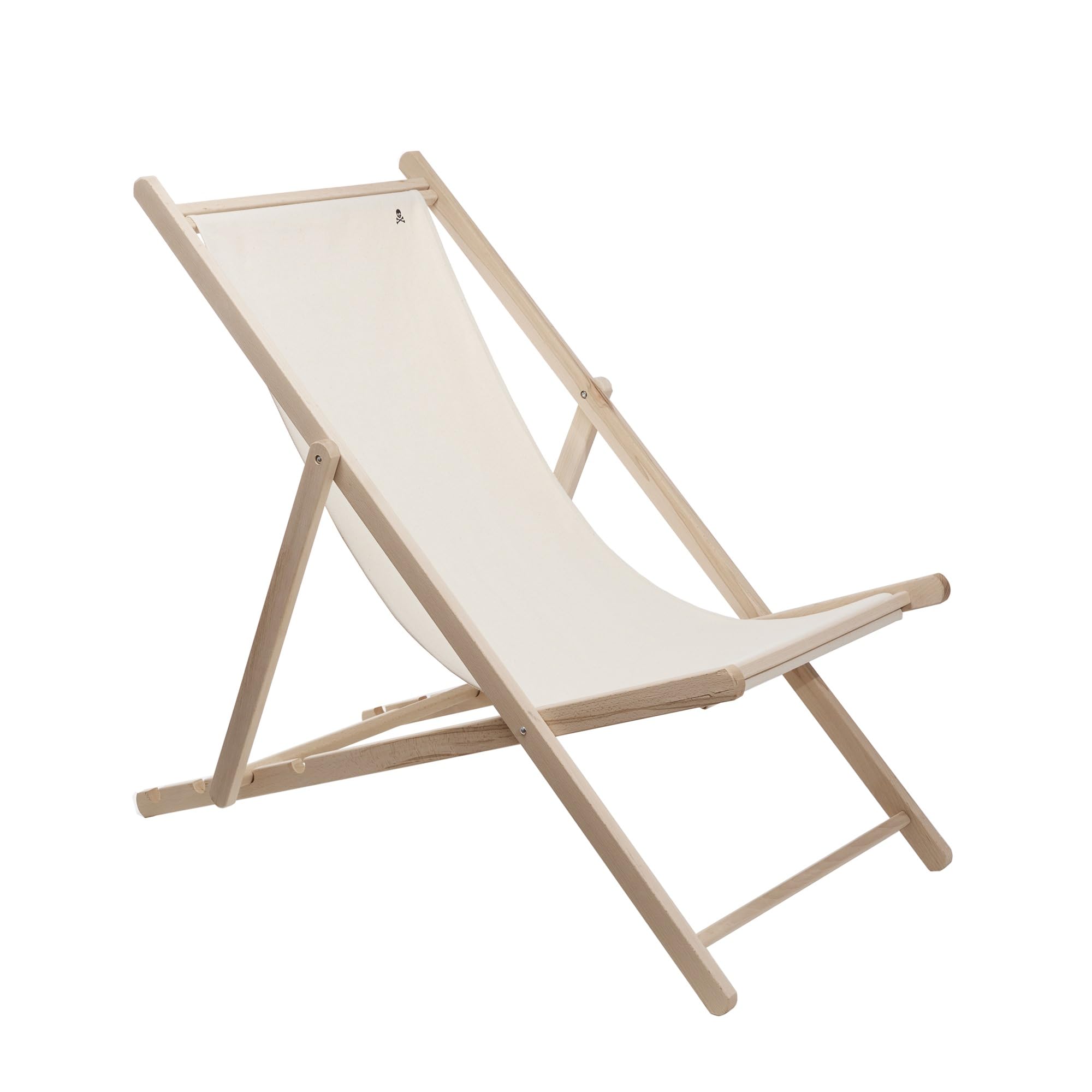 Scalpers - Hamaca de Madera de Haya Plegable sin Brazos Estructura sin Barniz Lona Color Crudo