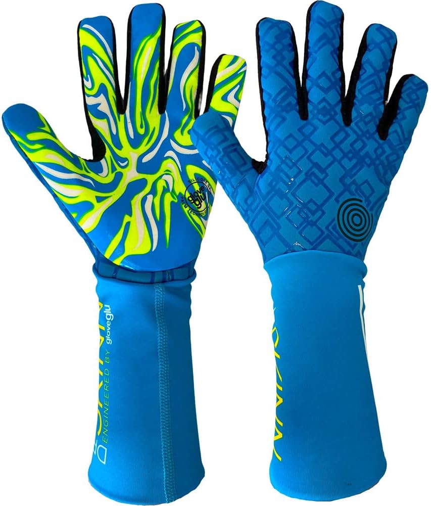 Gloveglu Dry SKINN Junior Goalkeeper Gloves Size 7 Fluo Yellow/Cyan