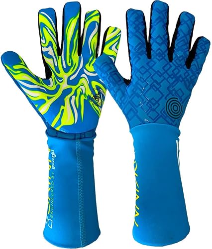 Miniatura 1 de Gloveglu Dry SKINN Junior Guantes Portero Talla 7 Fluo Amarillo/Cian