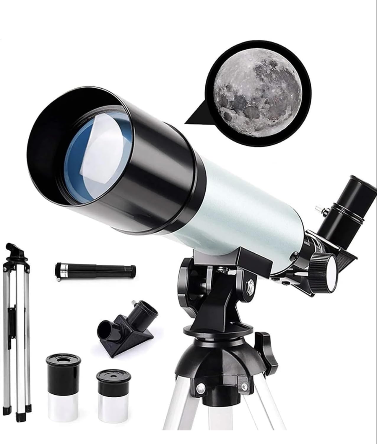 Premium Telescope Zoom 90X HD Focus Astronomical Refractor with Portable Tripod Stand. F36050M High Power Telescope for Kids, Adults, Beginners-image-28
