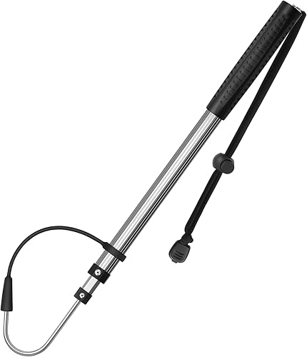 Miniatura 14 de SAN LIKE Garfio de pesca telescópico de aluminio/fibra de vidrio con mango de goma antideslizante Gancho de acero inoxidable con tornillo M8