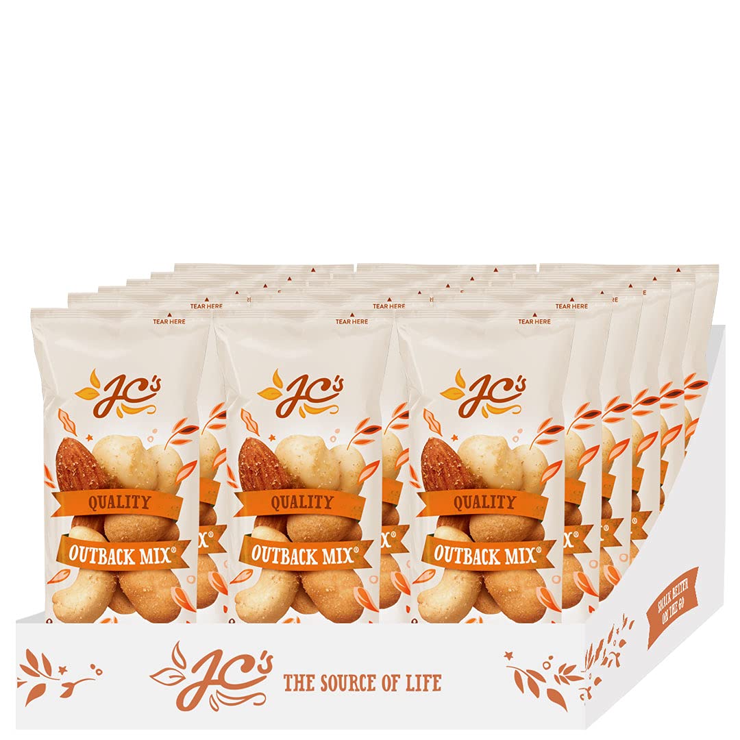 Original Quality Outback Mix By JC's Quality Foods - Premium Cashews, Almonds, Peanuts & Macadamia Mix, Healthy Energy Boosting Snack - 21x35 snacks