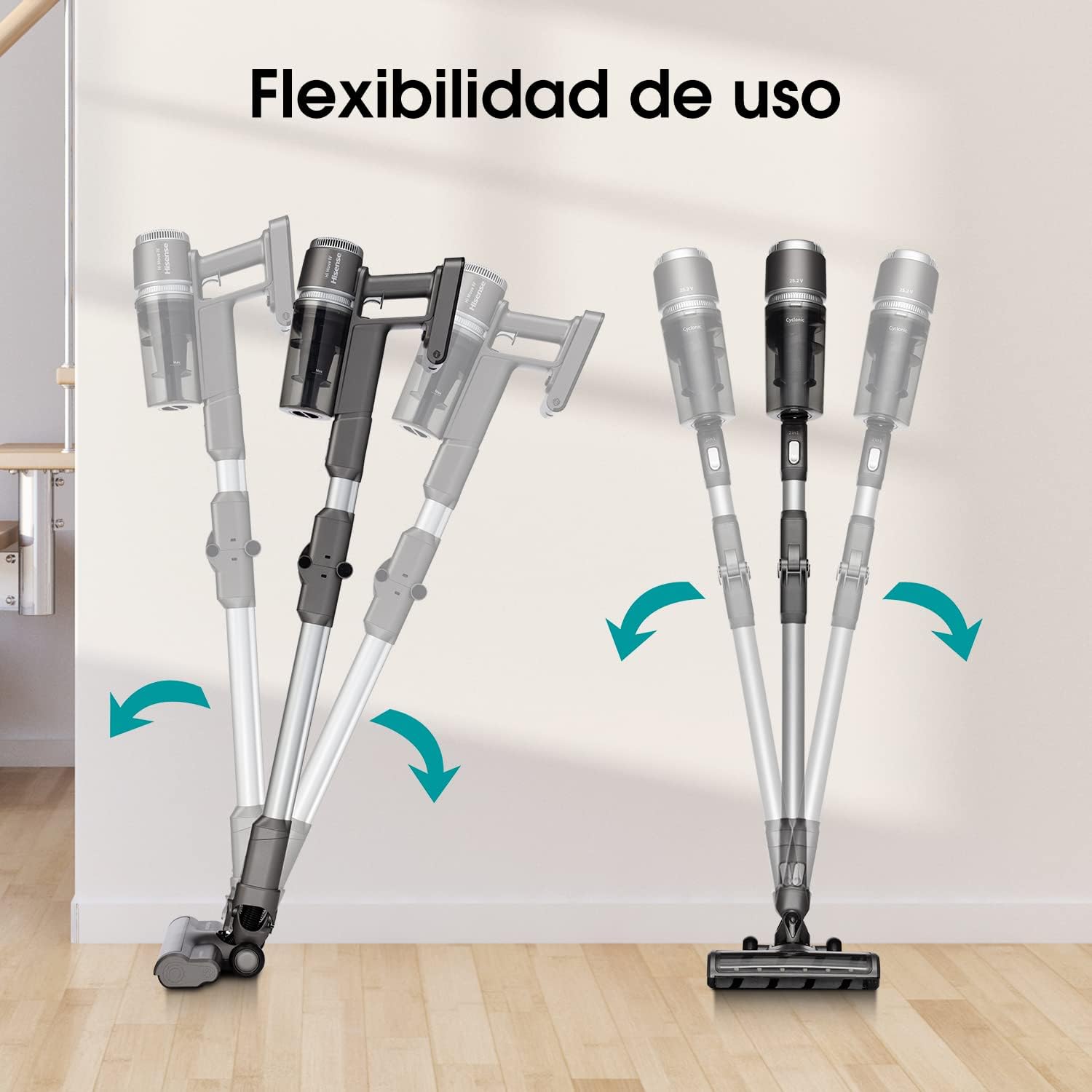 Hisense HVC6464A flexible usage and folding mechanism