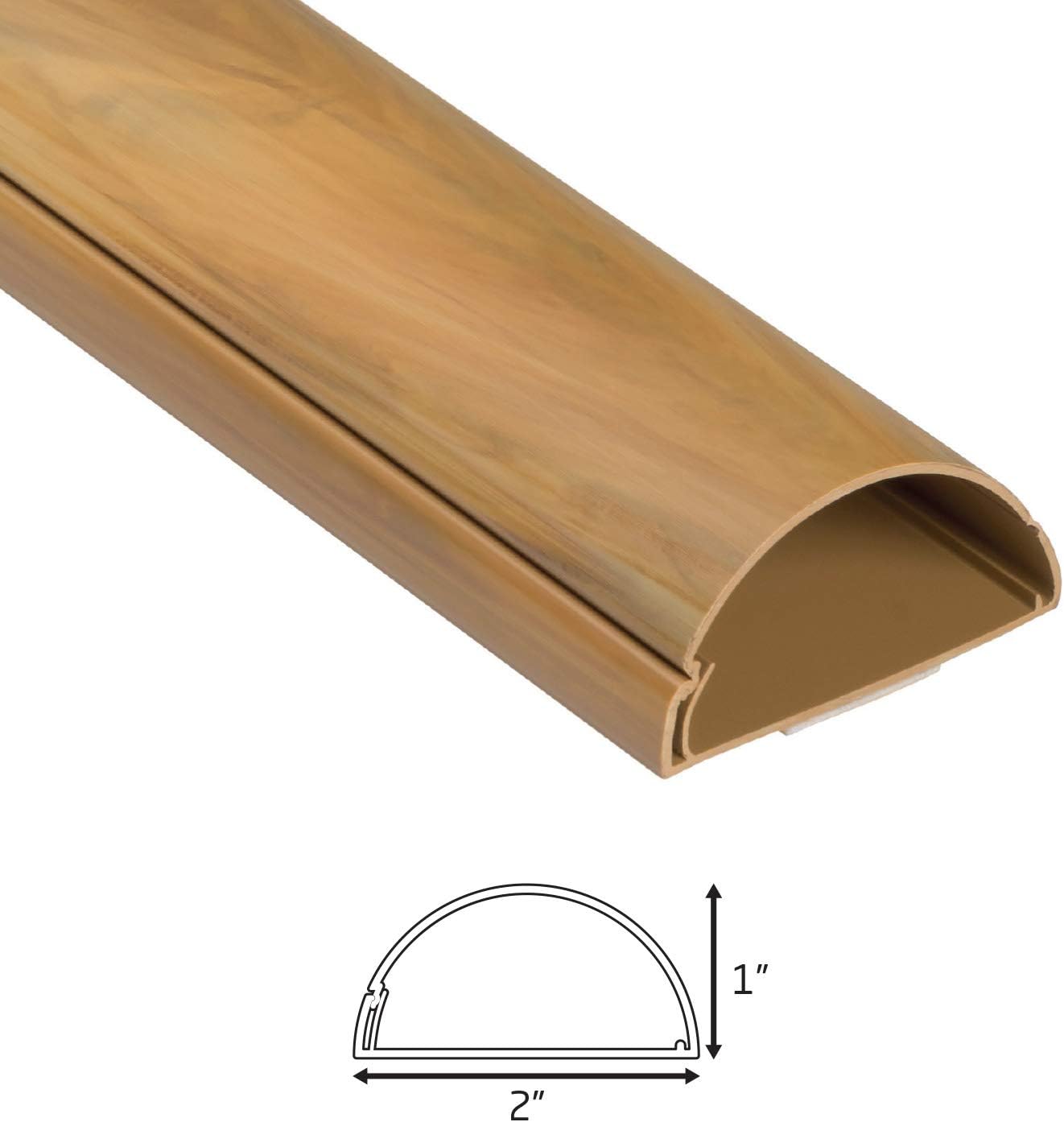 D-Line Cord Hider Wall Mounted TV, Cable Raceway, Desk Cable Management, Cord Cover Wall, Decorative Cable Concealer, TV Wire Cover, Wire Management - 2in W x 1in H x 39in Length - Wood-Effect : Everything Else