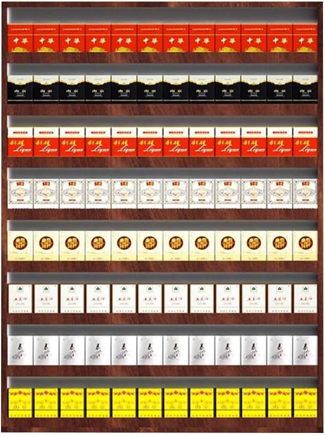 Multi-Tier Wall Mounted Cigarette Display Rack, Supermarket Cigarette Holder & Candy Organizer, Convenient Store Shelf - Brown, 90x7.5 cm
