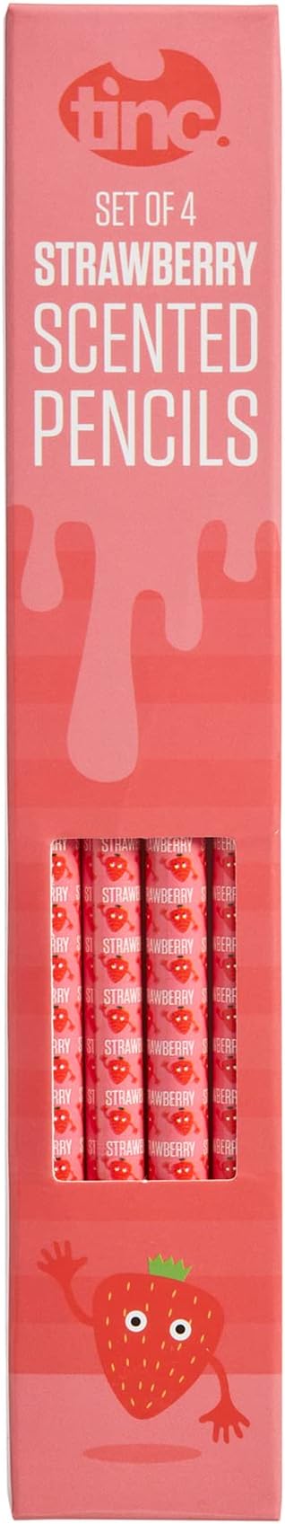 Tinc Strawberry Scented HB Pencils - Pack of 4, Red (S4STRAPC)