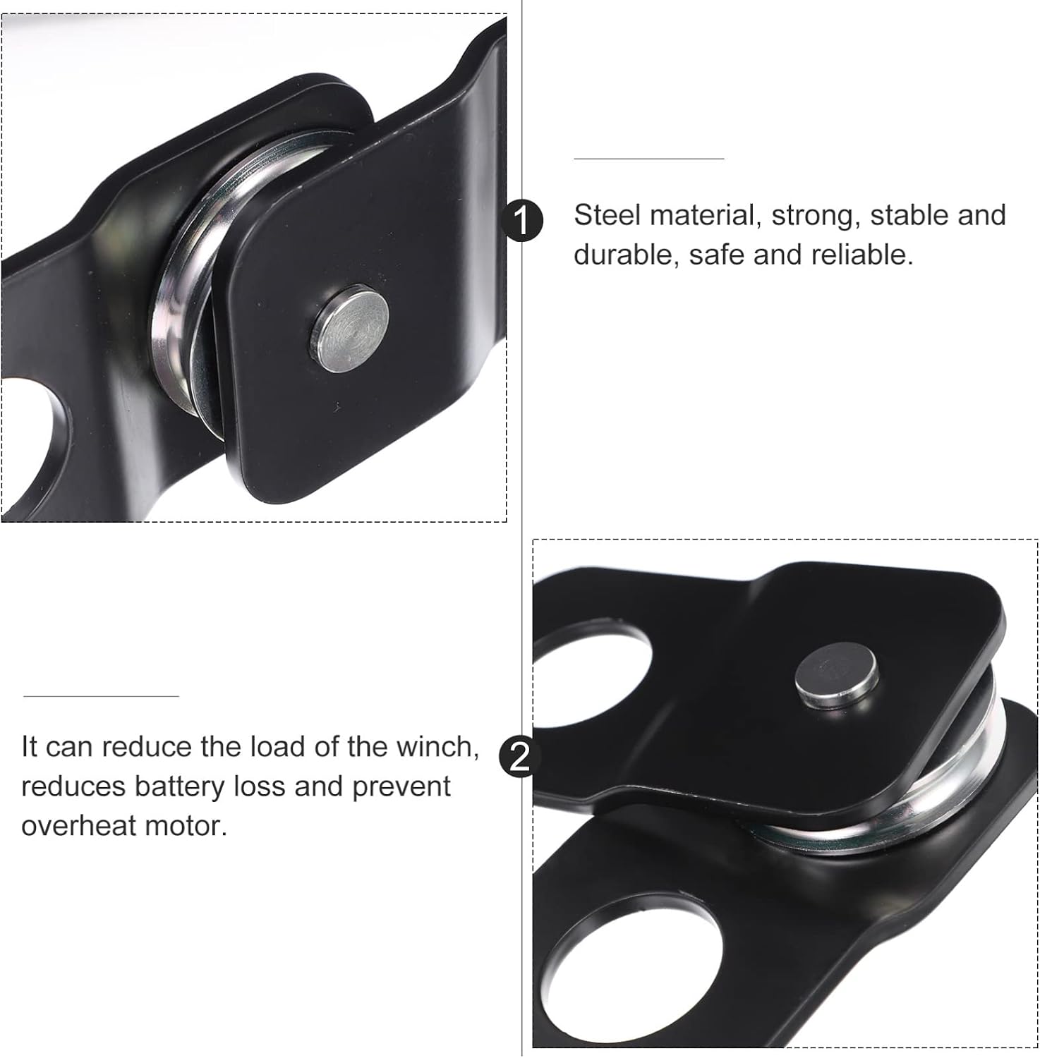 Zerodeko Block Towing Pulley for Off- Winch Power Prevents Overheating for Self-Rescue and Vehicle