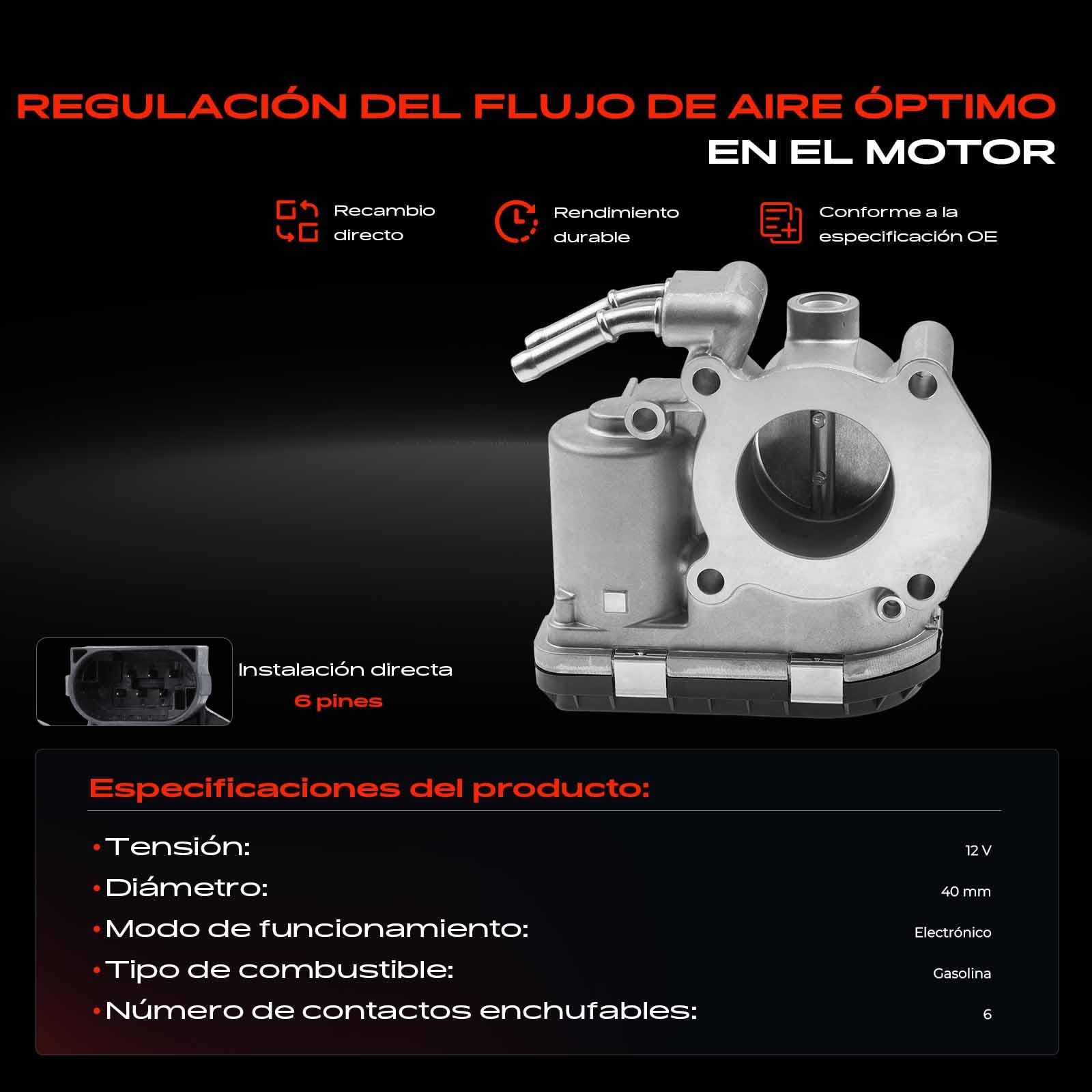 Frankberg Válvula de mariposa Cuerpo de mariposa Compatible con Yaris P9 1.0 VVT-i Justy IV 1.0 Cuore VII L275 L276 L285 1.0 107 PM PN 1.0 C1 PM PN 1.0 Replace# 163645,0280750481