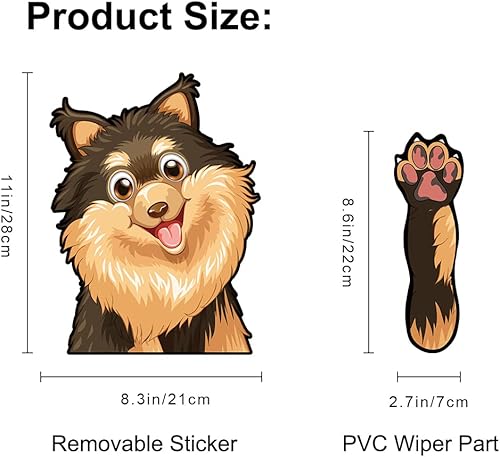 Miniatura 29 de Chihuahua - Calcomanía para limpiaparabrisas trasero, lavable, extraíble, de PVC, divertida cola de cachorro, calcomanía decorativa