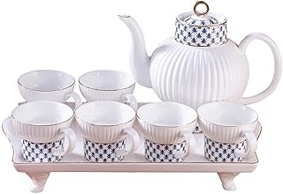JKJZSALJ Tea Set 8-Piece Ceramic Tea Set Suit...,