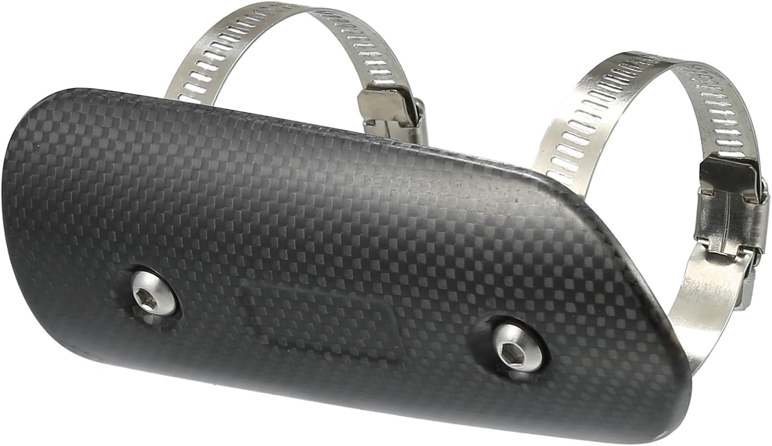 Muffler Heat Guard with Clamp/Exhaust Pipe Head Shield Cover for Motorcycle/Heat Insulation Carbon Fiber 145x62mm / 1 Set Black Auto Accessories