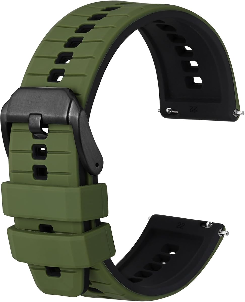 Anbeer Correas de Reloj de Silicona, Correa de Reloj de Goma de liberación rápida de 18 mm, 20 mm y 22 mm para Hombres y Mujeres, Varios Colores para Elegir
