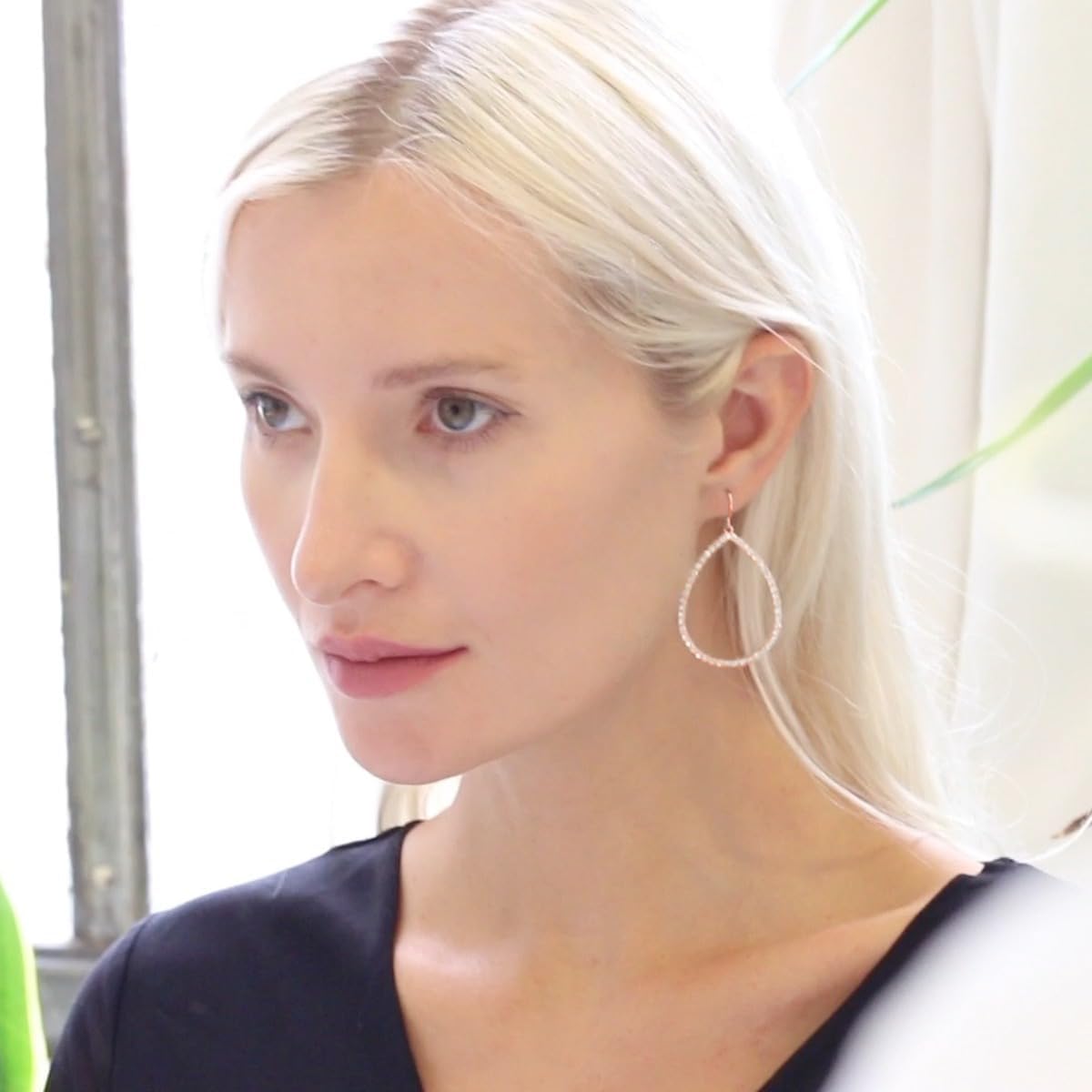 Simulated Diamond Teardrop Dangle Earrings For Women - Gold or Silver Tone with Cubic Zirconia - Hypoallergenic and Safe for Sensitive Ears - Image 8