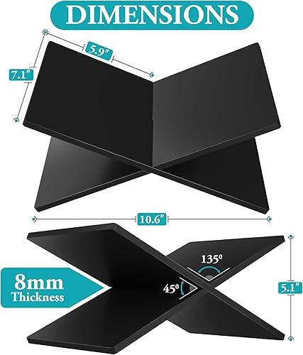 Miniatura 3 de ohlela Soporte acrílico para libros, 10.6 x 7.1 x 5.1 pulgadas, color negro mate para exhibir como un elegante y resistente soporte acrílico para