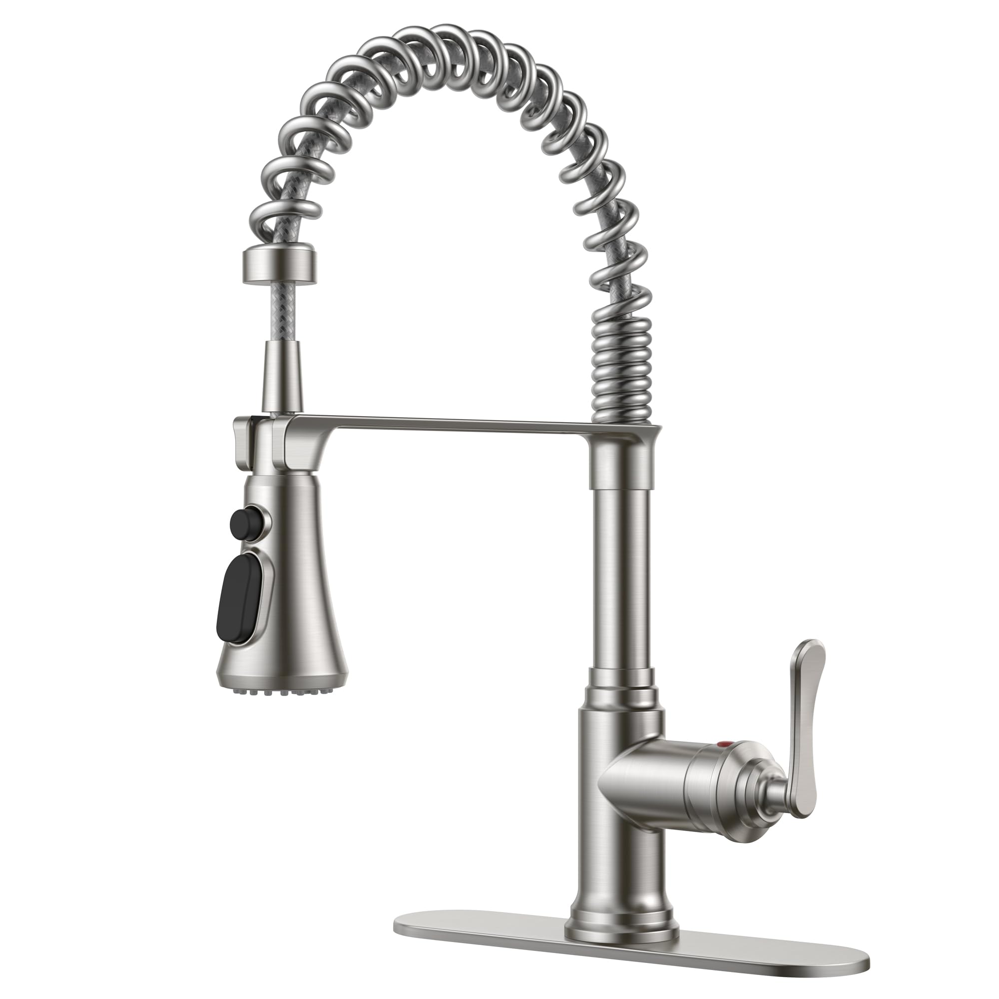 FORIOUS Rustic Kitchen Faucet with Pull Down Sprayer, Brushed Nickel