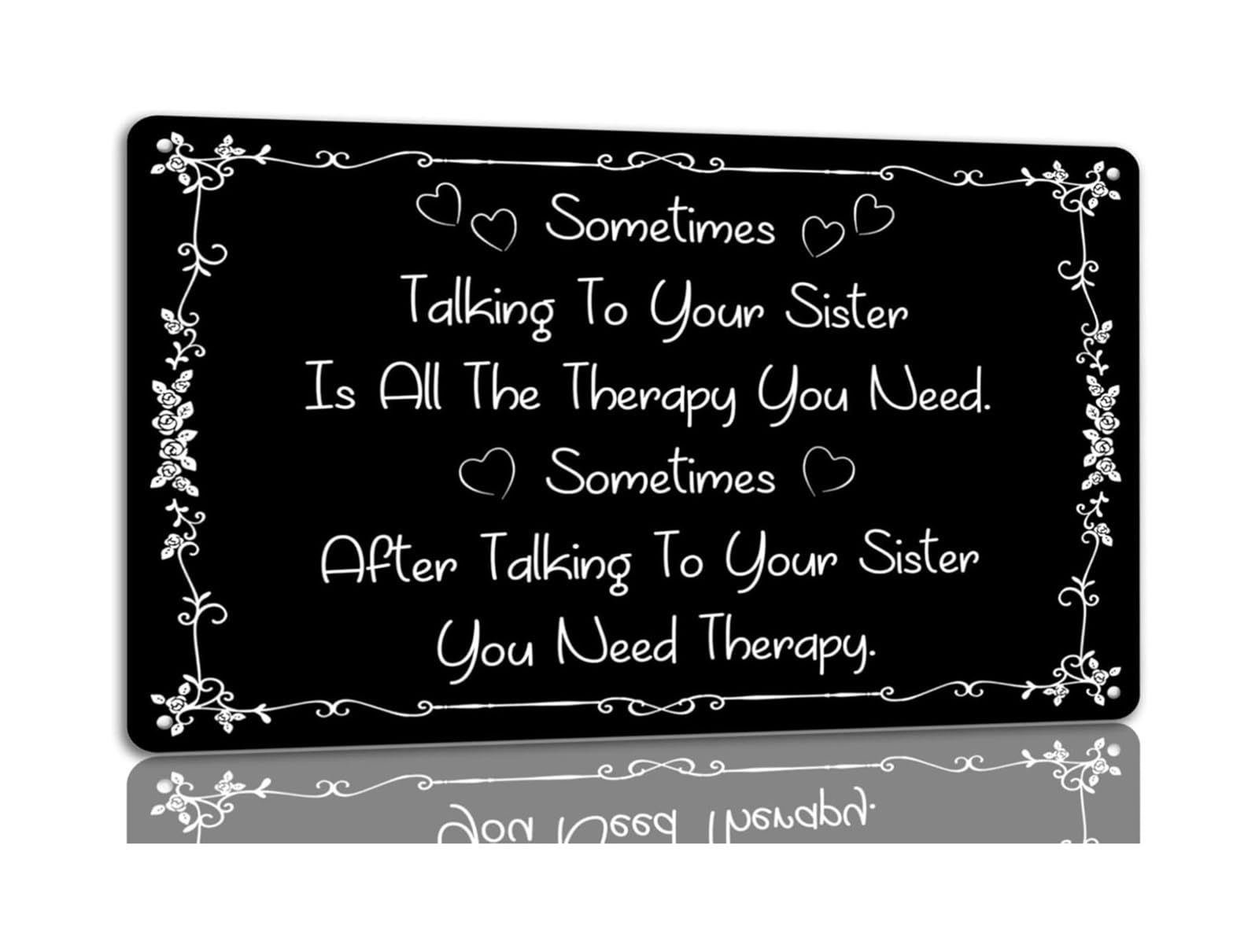 HDKYSWBUEJ Sister Quote Metal Tin Sign Funny Vintage Wall Decor for Bedroom Home Office 8 X 12 inch