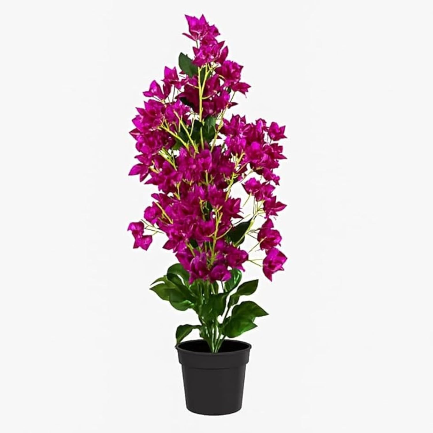 De Gardenia 30-Inch Artificial Bougainvillea Plant with Pot – 2 Lifelike Silk Stems, UV-Resistant Faux Flowers for Weddin...