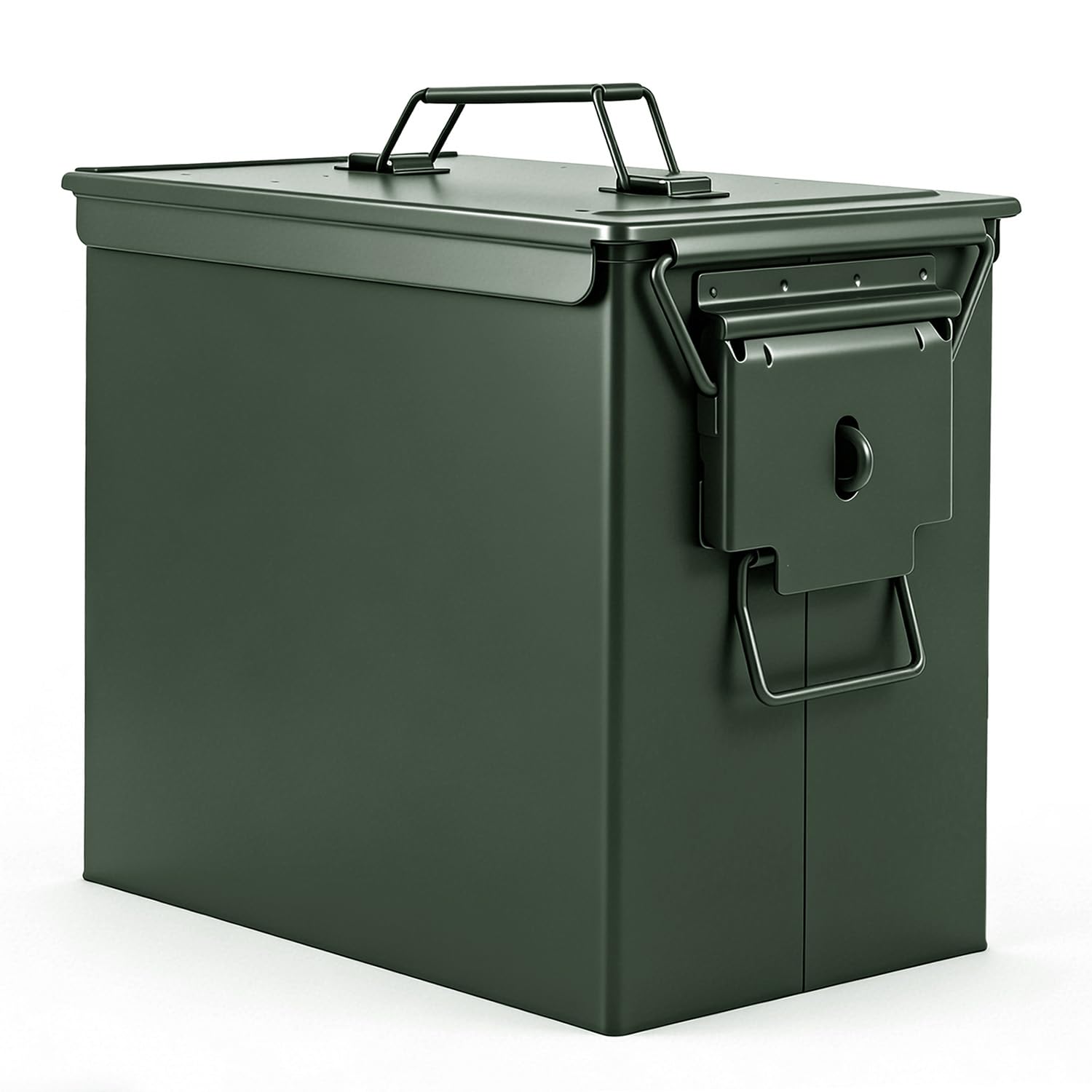 Trucky Munitionsbox Ammo Box 33x19x28 cm Metallkiste Munitionskiste Metallbox Aufbewahrungsbox mit Deckel Army Grün Metall
