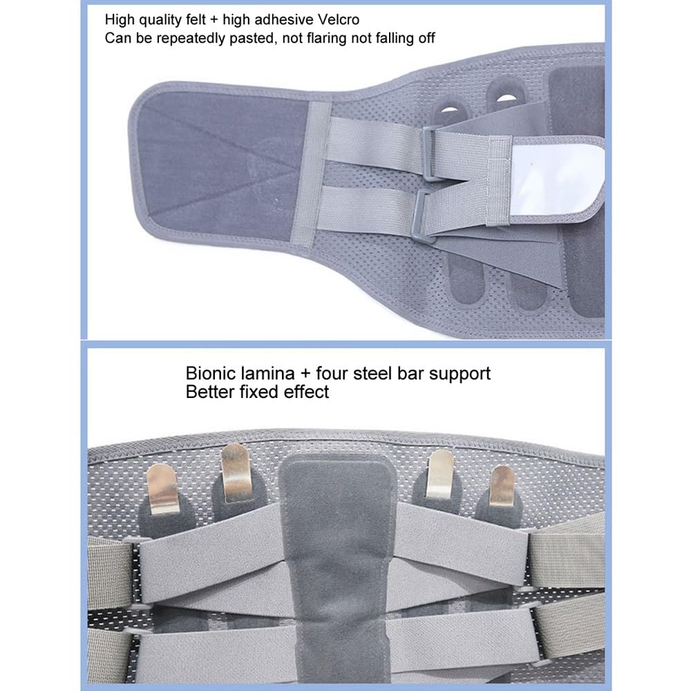 Faja Lumbar Unisex para aliviar el Dolor de Hernia discal, Soporte de Cintura, cinturón de descompresión, Corrector Transpirable, cinturón de protección de Cintura de Acero Ancho.