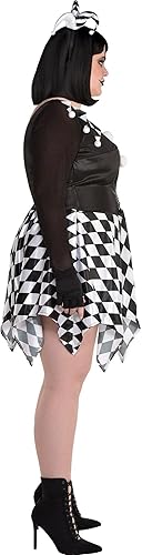 Miniatura 3 de Amscan Disfraz de bufón travieso de Halloween para mujer, incluye diadema, vestido, guantes sin dedos