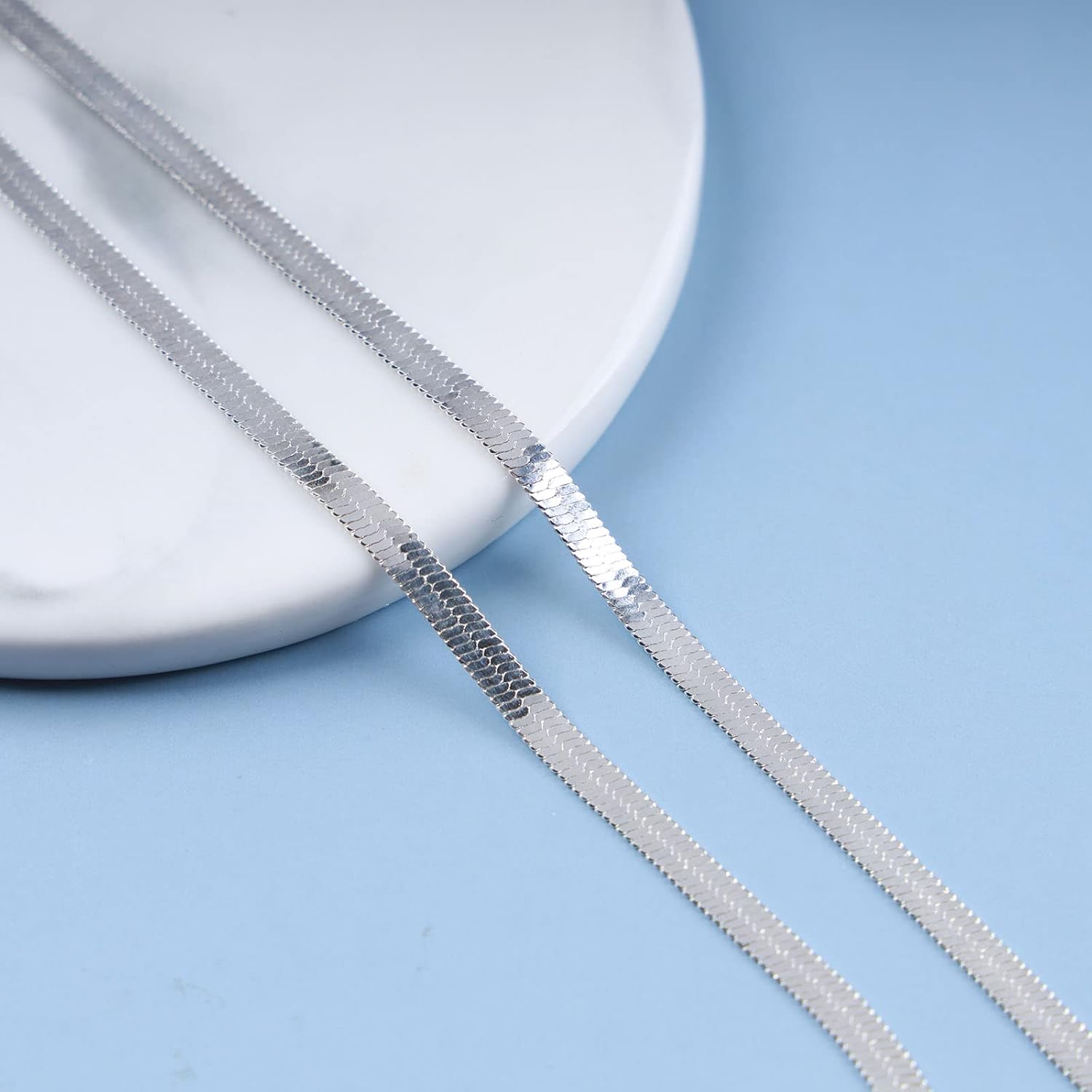 Boho Butterfly Choker Necklace Flat Snake Chain Necklace Butterfly Pendant Necklace Gold Herringbone Necklace Jewelry for Women and Girls - Image 5