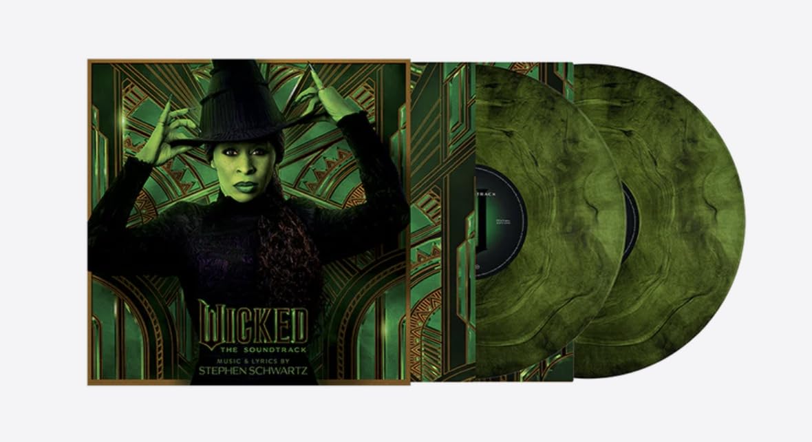 Wicked Soundtrack Alternate Elphaba Cover Pressed On Green/Black Swirl Includes Printed Inner Sleeves