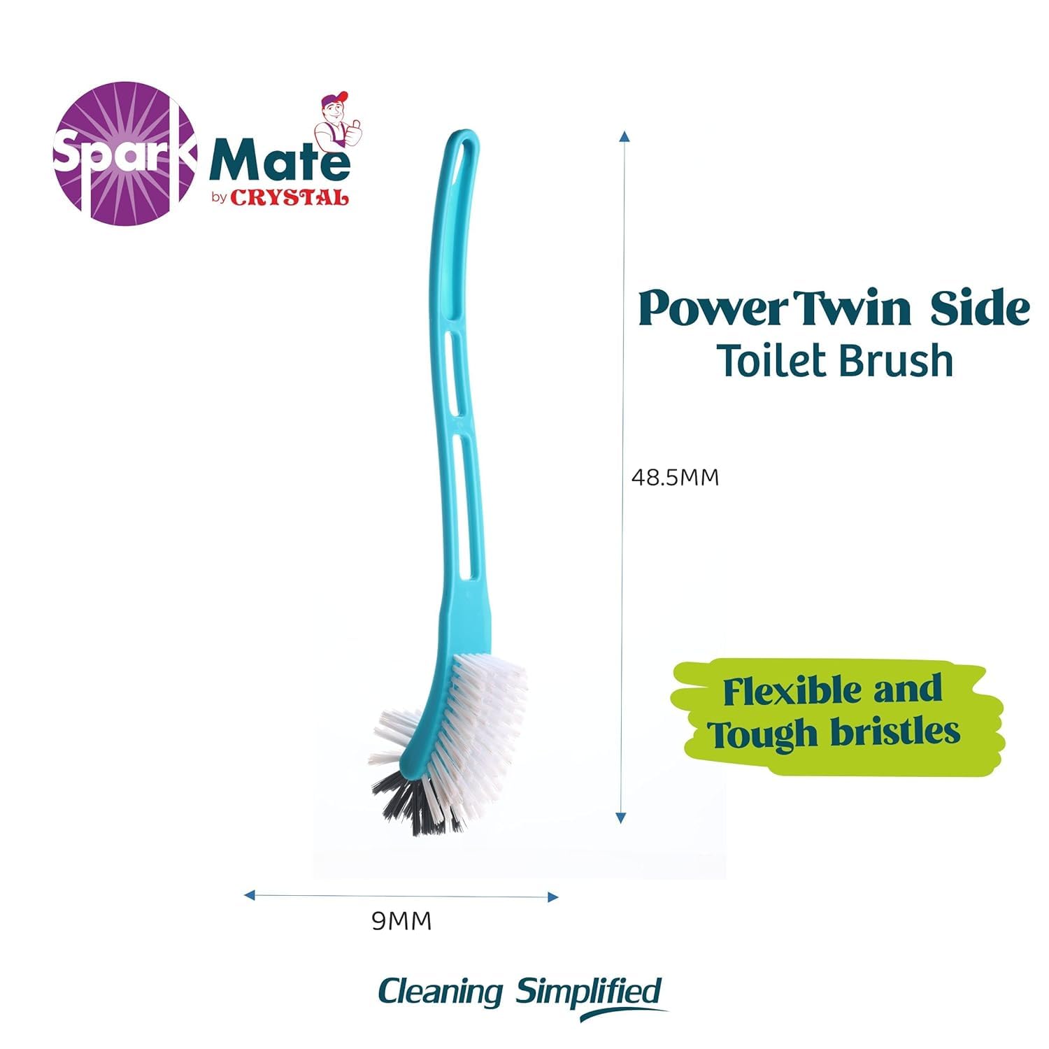 Sparkmate by Crystal Cleaning Combo (Twin Side Toilet Brush + Plunger) 1