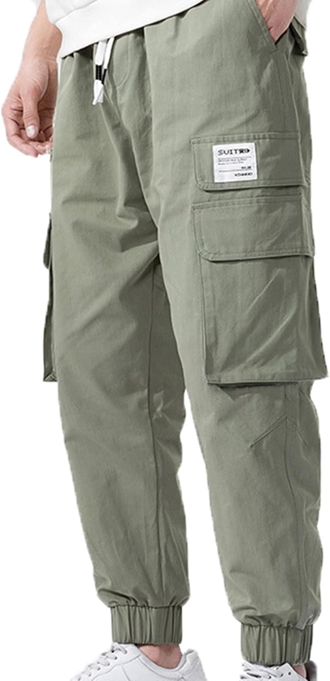 Amazon カーゴパンツ チノパン メンズ ゆったり 調整紐 ミリタリー ポケット付け 裾ゴム 春 夏 秋 オシャレ かっこいい 作業 ワークマン バイク 登山 ジョガーパンツ リラックスウェア M 4xl カーキ ロングパンツ 通販