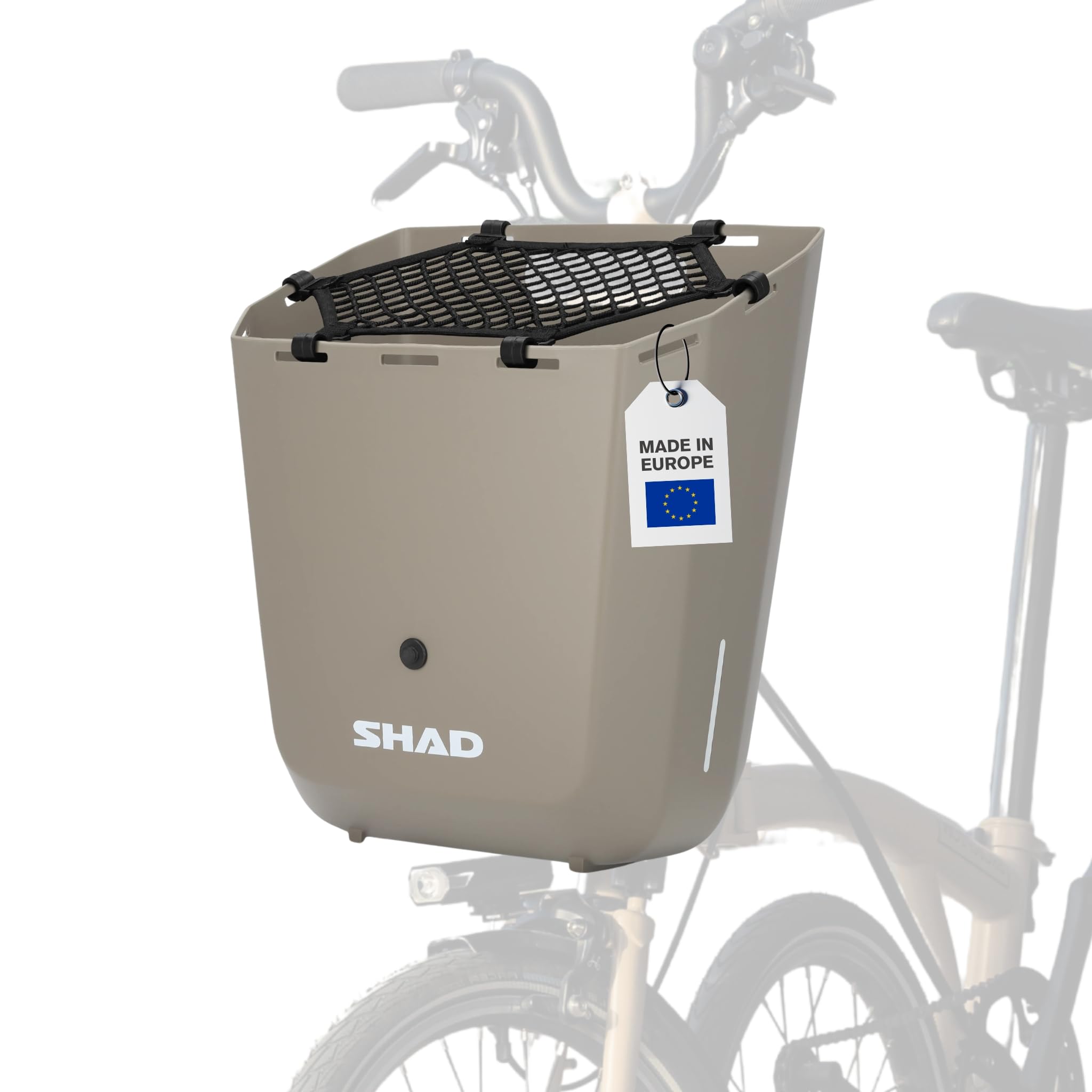 SHAD Bikes - Alforja Rígida Bicicleta Brompton 20L | Maleta Frontal Urbana | Bolsa para Brompton | Alta Resistencia al Impacto (Florence Cream)
